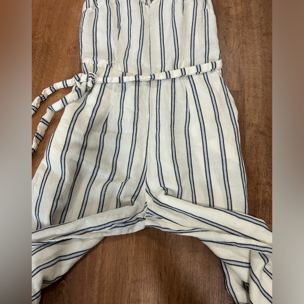 Universal Thread Linen Blend White Pinstripe Jump… - image 7